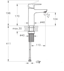Artema A4300936 Flow S.Lavabo Bataryası Yüksek,M.Siyah