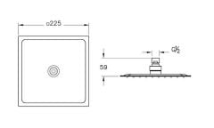 Artema A4579234 Bliss Squara 1 Fonksiyon Duş Başlığı Saten Nikel