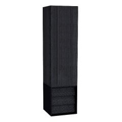 VitrA Frame 61261 Çekmeceli Boy Dolabı 40 cm Sağ, Hareli Siyah Meşe - Mat Soft Siyah