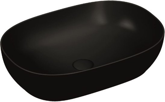 Vitra Outline 5995B483-0016 Tezgah Üstü Lavabo, 60 Cm, Mat Siyah