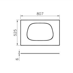 VitrA Frame 61638 Cam Tezgah 80 cm Siyah