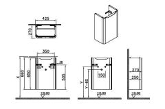 Vitra Integra Round 69840 Lavabo Dolabı 45 cm A.gri