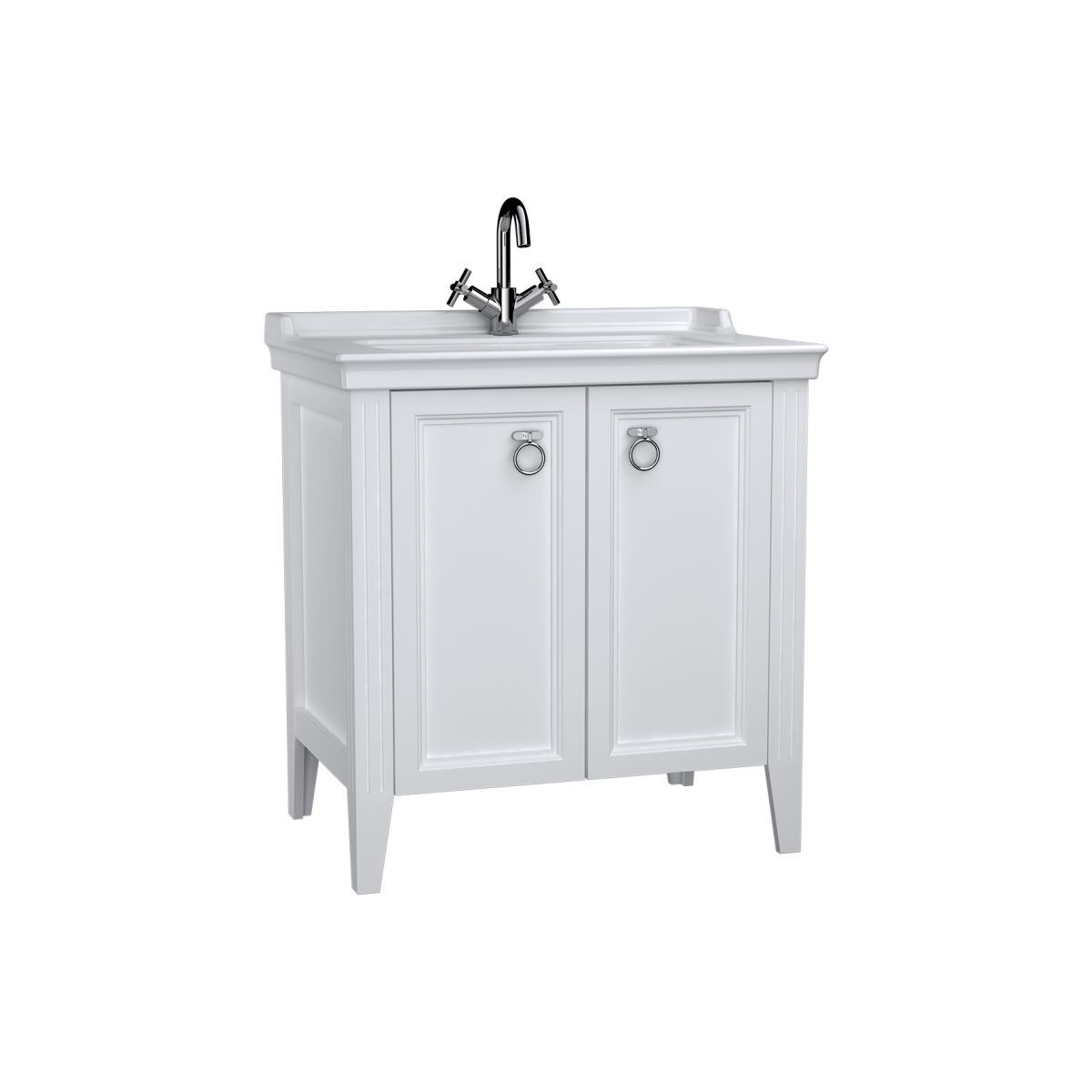 Vitra 62153 Valarte Lavabo Dolabı 80 Cm Lavabolu Mat Beyaz Kapaklı