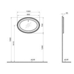 Vitra Valarte 65828 Neo Düz Ayna, 100 cm, Retro Yeşil