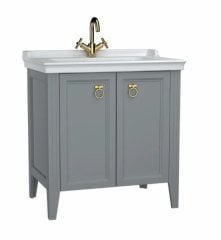 Vitra 62154 Valarte Lavabo Dolabı 80 Cm Lavabolu Mat Gri Kapaklı