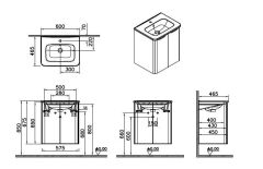 Vitra Integra Round 69846 Lavabo Dolabı 60cm A.Meşe