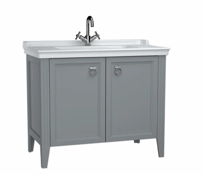 Vitra 62157 Valarte Lavabo Dolabı 100 Cm Lavabolu Mat Gri Kapaklı