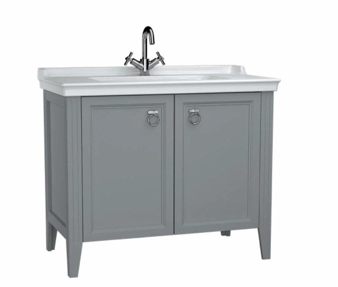 Vitra 62157 Valarte Lavabo Dolabı 100 Cm Lavabolu Mat Gri Kapaklı
