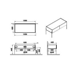 Vitra Equal 64111 Alt Modül, 100 cm, Hareli Siyah Meşe