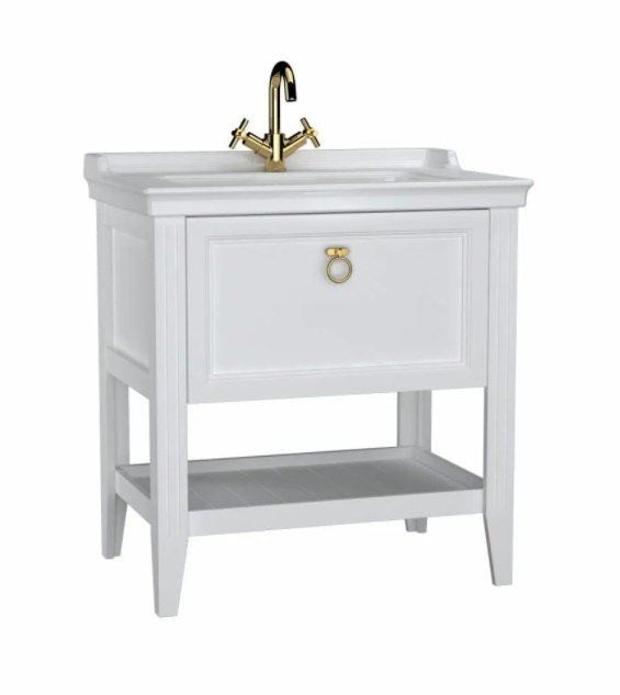 Vitra 62180 Valarte Lavabo Dolabı 80 Cm Lavabolu Mat Beyaz Çekmeceli