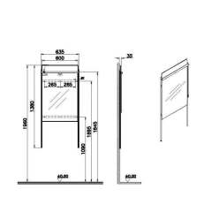 Vitra Equal 64104 Aydınlatmalı Düz Ayna, 60 cm