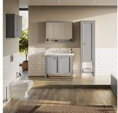 Vitra 62181 Valarte Lavabo Dolabı 80 Cm Lavabolu Mat Gri Çekmeceli