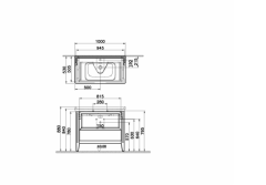 Vitra 62184 Valarte Lavabo Dolabı 100 Cm Lavabolu Mat Gri Çekmeceli
