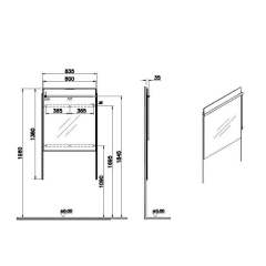 Vitra Equal 64105 Aydınlatmalı Düz Ayna, 80 cm