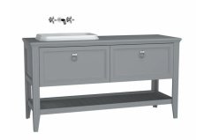 Vitra 62205 Valarte Lavabo Dolabı 150 Cm T.Üstü Lavabolu Mat Gri Sol