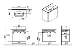 Vitra Integra Round 69852 Lavabo Dolabı 80cm Beyaz