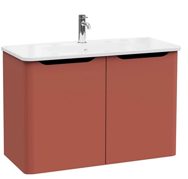 Vitra Integra Roun 69865 Lavabo Dolabı 100cm Kırmızı
