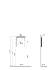 Vitra 56160 Nest T. Ledli Duz Ayna 60 Cm, H.D.Ahsap