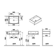 Vitra Equal 64081 Lavabo Ünitesi 60 cm, Havluluklu