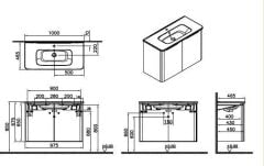 Vitra Integra Round 69865 Lavabo Dolabı 100cm Yeşil