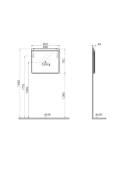 Vitra 56163 Nest T. Ledli Duz Ayna 80 Cm, H.D.Ahsap