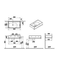 Vitra Equal 64083 Lavabo Ünitesi 80 cm, Havluluklu