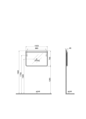 Vitra 56420 Nest T. Ledli Duz Ayna 100 Cm, Parlak Beyaz