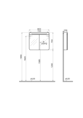 Vitra 56423 Nest Trendy Dolaplı Ayna 80cm,Parlak Beyaz
