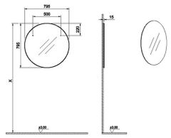 Vitra 67664 Basis Yuvarlak Ayna Aydınlatmasız 80 Cm