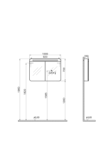 Vitra 56178 Nest Trendy Dolaplı Ayna 100 Cm,H.Doğal Ahşap