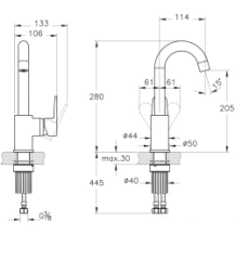 Artema A4316036 Flow S.Lavabo Bat.Döner Borulu M.Siyah