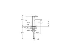 Vitra A42555 Origin Lavabo Bataryası (Kısa) Krom