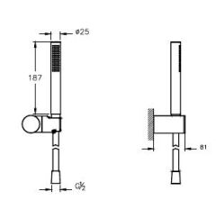 Artema A4592624 Prime Round Stick El Duşu Fırçalı Bakır