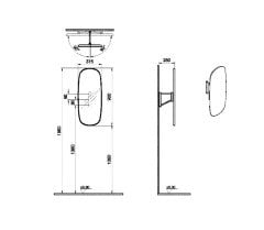Vitra Plural 64059 Döner Ayna, 35 cm, Koyu Meşe