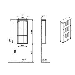 Vitra Valarte 65800 Neo Açık Vitrin 55 cm Çelik Mavisi