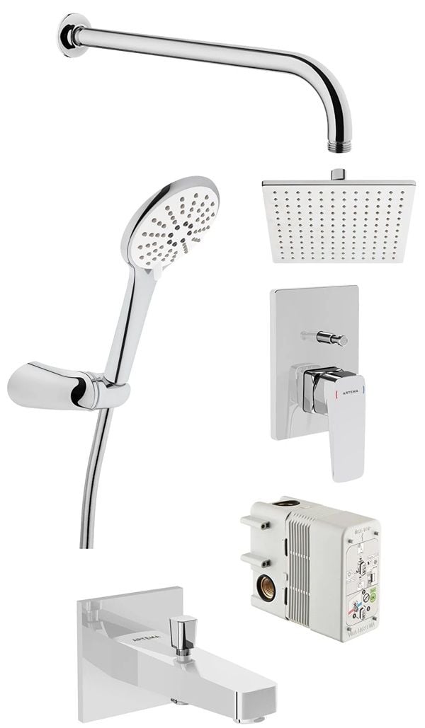 Artema A49280 Root Square Ankastre Duş Seti Krom