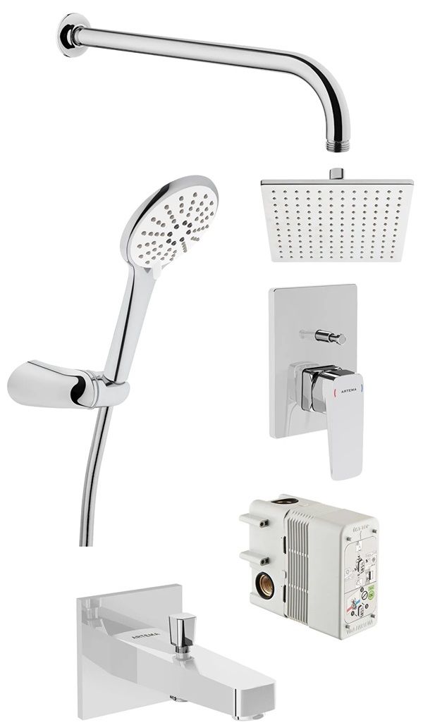 Artema A49280 Root Square Ankastre Duş Seti Krom