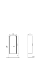 Vitra 56429 Nest Trendy Boy Dolap 2 Kapak, Parlak Beyaz