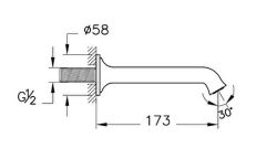 Vitra A42899 Origin Classic Çıkış Ucu Krom