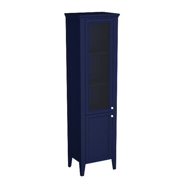 Vitra Valarte 65796 Neo Cam Kapaklı Boy Dolabı 55 Cm, Çelik Mavisi, Sol