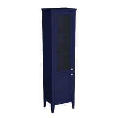 Vitra Valarte 65796 Neo Cam Kapaklı Boy Dolabı 55 Cm, Çelik Mavisi, Sol
