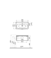 VitrA 56138 Lavabo Dolabı Nest Trendy Çekmeceli 80 Cm H.Doğal Ahşap