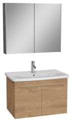 Vitra Quadrum 67100 Banyo Dolabı Seti 80 Cm,Kapaklı,Altın Meşe