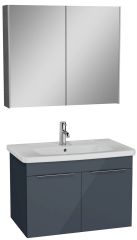 Vitra Quadrum 67108 Banyo Dolabı Seti 80 Cm,Kapaklı,Parlak Antrasit