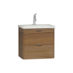 Vitra 56144 Nest Trendy Lavabo Dolabı 2 Çekmeceli Hareli Doğal Ahşap 60cm