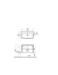 VitrA 56147 Lavabo Dolabı Nest Trendy 2 Çekmeceli 80 Cm H.Doğal Ahşap