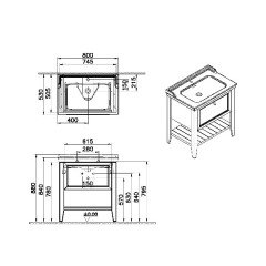 Vitra Valarte Neo 65776 Lavabo Dolabı 80 Cm, Çekmeceli, Etajerli Lavabolu, Tek Armatür Delikli, Çelik Mavisi