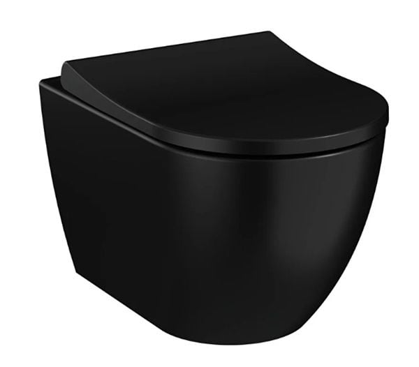 Vitra 7510b083-0090 S60 Rim-Ex (Kanalsız) Asma Klozet, 54 Cm, Mat Siyah