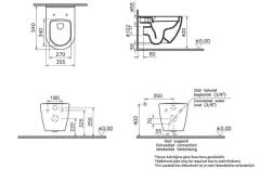 Vitra 7510L003-0090 S60 Rim-Ex (Kanalsız) Asma Klozet, 54 Cm, Beyaz