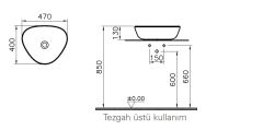 Vitra 7812B422-0016 Plural Çanak Lavabo Mat Kum Bej